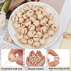 40Pcs 4 Styles Schima Wood European Beads&nbsp;WOOD-PA0001-44