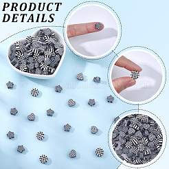 300Pcs 3 Styles Tartan Theme Handmade Polymer Clay Beads&nbsp;CLAY-SC0002-83