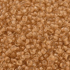 MIYUKIラウンドロカイユビーズ  日本製シードビーズ  11/0  （rr1937)セミフロストアンズライニングライトトパーズ  2x1.3mm  穴：0.8mm  約1100PCS /ボトル  10 G /ボトル&nbsp;SEED-JP0008-RR1937