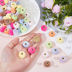 64Pcs 8 Colors Imitation Mink Fur European Beads&nbsp;DIY-DC0003-95