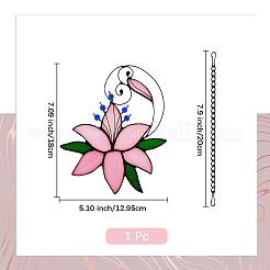 ユリの花のアクリル窓掛け1個  フック付き  窓用サンキャッチャー室内装飾  ピンク  150x120x4mm&nbsp;WICH-DJ0001-03