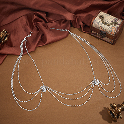 Ally Crystal Rhinestone Multi-Layered Twisted Chain Shoulder Body Chains for Women&nbsp;AJEW-WH0596-745