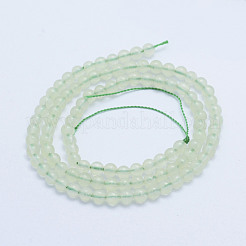 天然石プレナイトビーズ連売り  ラウンド  グレードA-  4~4.5mm  穴：1mm  約98個/連  15.5インチ（39.5cm）&nbsp;G-L478-37-4mm