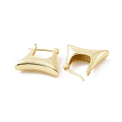 女性用真鍮台形太いフープピアス  ゴールドカラー  15.5x19x5mm  ピン：0.7mm&nbsp;EJEW-F303-10G