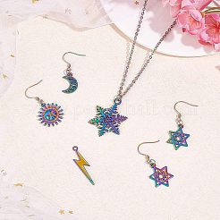 25Pcs 5 Styles Rainbow Color Alloy Pendants&nbsp;PALLOY-NB0002-07-RS