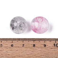 蓄光透明樹脂ビーズ  キラキラビーズ  花の丸  暗闇で光る  ミックスカラー  15.5~16mm  穴：2mm&nbsp;RESI-Q234-05