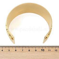 304ステンレススチール製カフバングル  女性用プレーンバングル  18KGP本金メッキ  1-1/4インチ（3.15cm）  内径：2-1/2インチ（6.25cm）&nbsp;BJEW-M082-05G