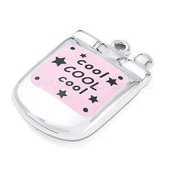 アクリル製の大きなペンダント  電話チャーム  パールピンク  52.5x34.5x11.5mm  穴：3mm&nbsp;AC-CBA7C46-02C
