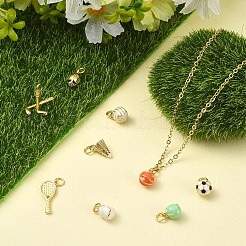 真鍮製エナメルペンダント  丸カン付き  ラックめっき  カドミウムフリー＆鉛フリー  長持ちメッキ  18KGP本金メッキ  混合図形  10~21x5.5~12.5x2~8.5mm  穴：1~3.5mm  1個/スタイル&nbsp;KK-YW0003-93