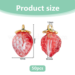 50Pcs Transparent Glass Pendants&nbsp;GLAA-DC0001-60