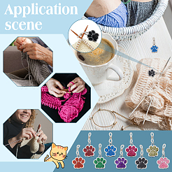 Glitter Powder Dog Paw Print Knitting Tool Alloy Needle Cap&nbsp;HJEW-NB00141