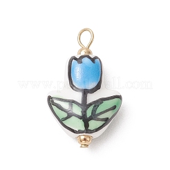 Hand Painted Tulip Flower Porcelain Pendants&nbsp;PALLOY-JF05034