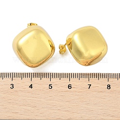女性用304ステンレススチールスタッドピアス  菱形  ゴールドカラー  22x22mm&nbsp;EJEW-A125-68G