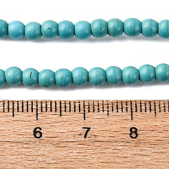 総合的ターコイズビーズ連売り  染め  ラウンド  4~5mm  穴：0.8mm&nbsp;TURQ-GSR4mm129