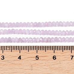 ファセット加工されたロンデルの天然クンツァイトビーズ連売り  3x2mm  穴：0.7mm  約181~182個/連  14.88~14.96''（37.8~38センチメートル）&nbsp;G-B175-A16-2x3mm