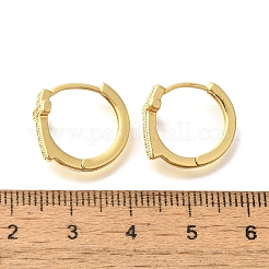 Brass Clear Cubic Zirconia Hoop Earrings&nbsp;EJEW-M047-03G