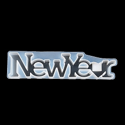 Word新年DIYキャンドルホルダーシリコンモールド  燭台金型  樹脂石膏セメント鋳型  ホワイト  65x255x31mm  穴：22mm  内径：57.5x243mm&nbsp;SIL-F008-02B