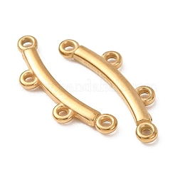 304ステンレスシャンデリア部品リンク  イオンプレーティング（ip）  湾曲バー  18KGP本金メッキ  7x24x2mm  穴：1.2mm&nbsp;STAS-L318-04G-01