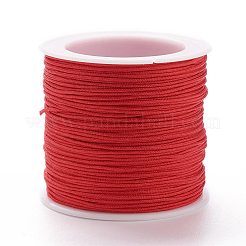 ナイロン編みコード  ビーズ細工、ジュエリー製作、マクラメ工芸用の中国結び紐  レッド  1mm  100ヤード/ロール&nbsp;X-NWIR-K013-B08