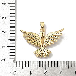 真鍮マイクロパヴェクリアキュービックジルコニアペンダント  ゴールドカラー  ワシ  20x29x4mm  穴：5x3mm&nbsp;KK-B138-01G-02