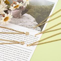 Brass Micro Pave Clear Cubic Zirconia Initial Pendant Necklaces&nbsp;NJEW-JN03506