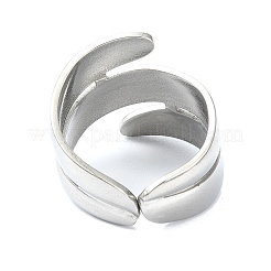 304ステンレススチールオープンカフリング  ステンレス鋼色  調整可能  19mm&nbsp;RJEW-M019-51P