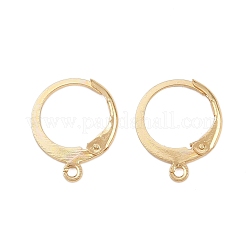 304ステンレススチールフレンチフックピアス金具  カン付き  18KGP本金メッキ  14.5x12x2mm  穴：1.2mm&nbsp;STAS-F141-02G