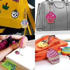 DIY 5D Ice-cream Diamond Painting Keychain Kit&nbsp;DIY-WH0161-94A
