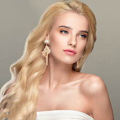 3 Pairs 3 Colors Golden Alloy Sun with Shell Shape Dangle Stud Earrings&nbsp;EJEW-AN0004-40