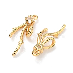 Brass Micro Pave Cubic Zirconia Pendants&nbsp;KK-A281-21G-01