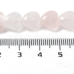 天然石ローズクォーツビーズ連売り  ハート  10x10x4.5~5mm  穴：0.7mm  約20個/連  7.28''~7.48''（18.5~19センチメートル）&nbsp;G-P528-C04-01