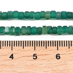 天然石グリーンオニキス瑪瑙ビーズ連売り  染め＆加熱  多面カット  六角  4x4x2~2.5mm  穴：0.9mm  約156個/連  15.24''（38.7センチメートル）&nbsp;G-G345-C35-2x4mm