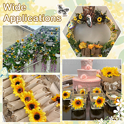 布製人工ひまわり100個  DIY 工芸品ホームフェスティバル装飾パーティーの装飾  きいろ  40~43x20.5mm&nbsp;DIY-SP0005-96A