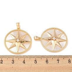Brass Micro Pave Cubic Zirconia Pendants&nbsp;KK-R152-22G