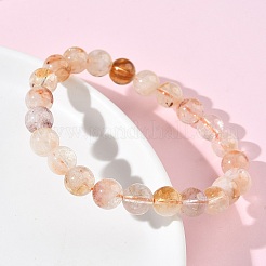 Natural Citrine Round Beads Stretch Bracelets for Women&nbsp;BJEW-Z158-03C-03