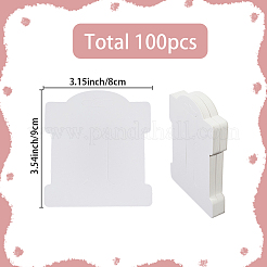 100枚の白紙ヘアクリップディスプレイカード  長方形  ホワイト  9x8x0.03cm&nbsp;CDIS-SP0001-36
