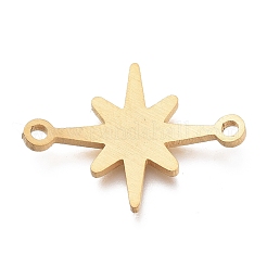 304ステンレススチールリンクコネクター  レーザー切断  スター  ゴールドカラー  15x20.5x1mm  穴：1.5mm&nbsp;STAS-N094-10G