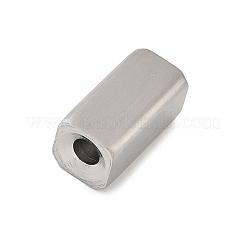 304ステンレスチューブビーズ  長方形  ステンレス鋼色  16x8x8mm  穴：3.5mm&nbsp;LS-STAS-D139-01B-P