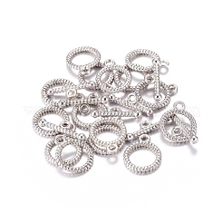 チベット風合金マンテル  カドミウムフリー＆ニッケルフリー＆鉛フリー  アンティークシルバー  リング：13x16mm  バー：6x18mm  穴：2mm.&nbsp;AC2016-NF