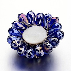 Faceted Glass Flower Big Pendants&nbsp;GLAA-I032-01
