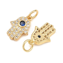 Brass Micro Pave Cubic Zirconia Charms&nbsp;CU-CBAB719-04G-E