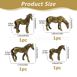 4Pcs 4 Styles Alloy Horse Display Decoration&nbsp;DJEW-FH0011-58
