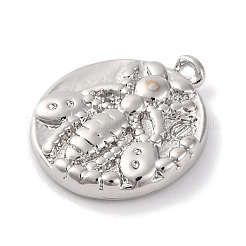 Brass Pendants With Clear Cubic Zirconia&nbsp;KK-S403-03P
