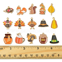 30Pcs 15 Styles Thanksgiving Day Alloy Enamel Pendants&nbsp;ENAM-FS0001-98