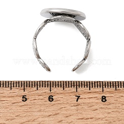 スパイラル304ステンレス鋼カフリング部品  ラウンドベゼルカップリングセッティング  ステンレス鋼色  17.5mm  19mm  トレイのサイズ：16mm&nbsp;STAS-P454-02E-P