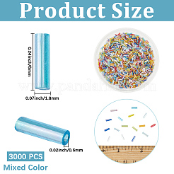 透明色のレインボーガラスラッパビーズ3000個  ABカラー  ミックスカラー  6x1.8mm  穴：0.6mm&nbsp;GLAA-PA0001-84
