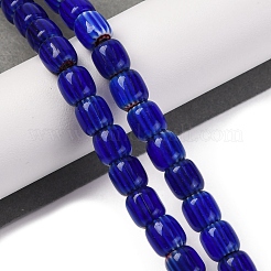手作りのランプワークシェブロンビーズ連売り  バレル  マリンブルー  8x7.5mm  穴：1.2mm  約47個/連  14.69''（37.3センチメートル）&nbsp;X-LAMP-K041-01B-21