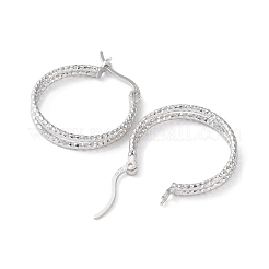 Rhodium Plated 925 Sterling Silver Hoop Earrings&nbsp;EJEW-K258-14P