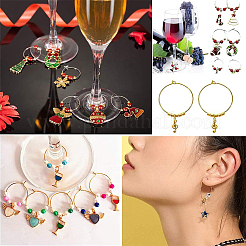 150Pcs 3 Colors Brass Wine Glass Charm Rings&nbsp;FIND-SC0001-98C