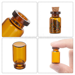 ガラス瓶  コルクプラグ付き  コラム  チョコレート  1.3x2.4cm  穴：0.6のCM  容量：1ml（0.03液量オンス）&nbsp;CON-BC0001-48